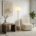 Chic Minimalist Round Marble Floor Light | wildoxy