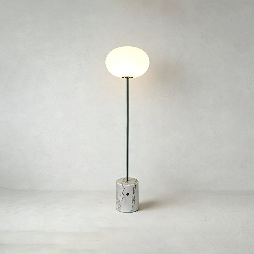 Chic Minimalist Round Marble Floor Light | wildoxy