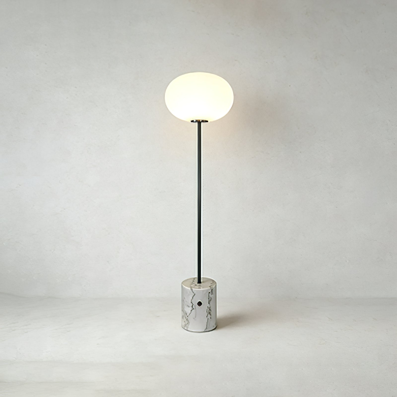 Chic Minimalist Round Marble Floor Light | wildoxy