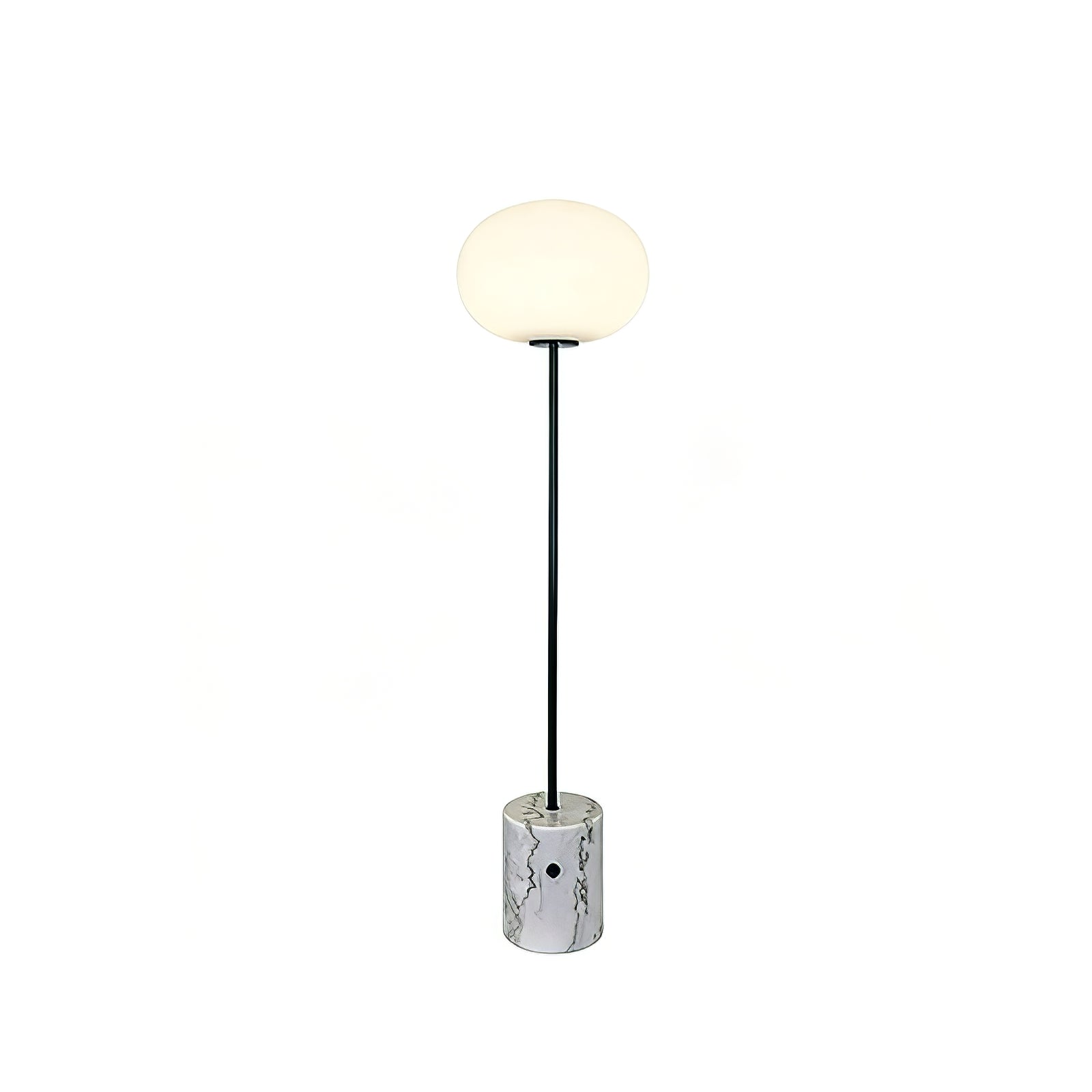 Chic Minimalist Round Marble Floor Light | wildoxy