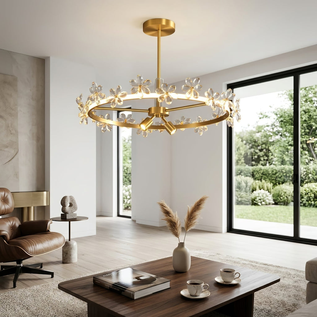 Circular Crystal Plum Blossom Ceiling Light | wildoxy