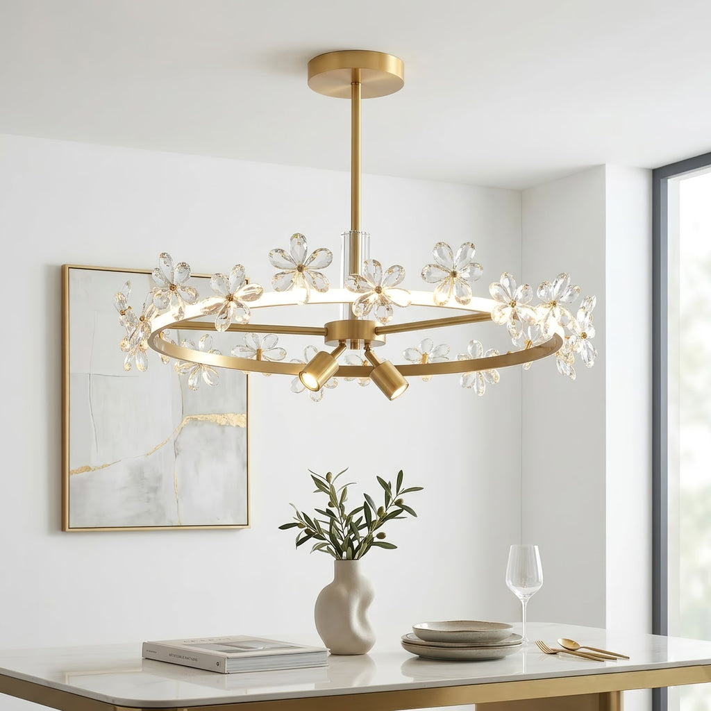 Circular Crystal Plum Blossom Ceiling Light | wildoxy