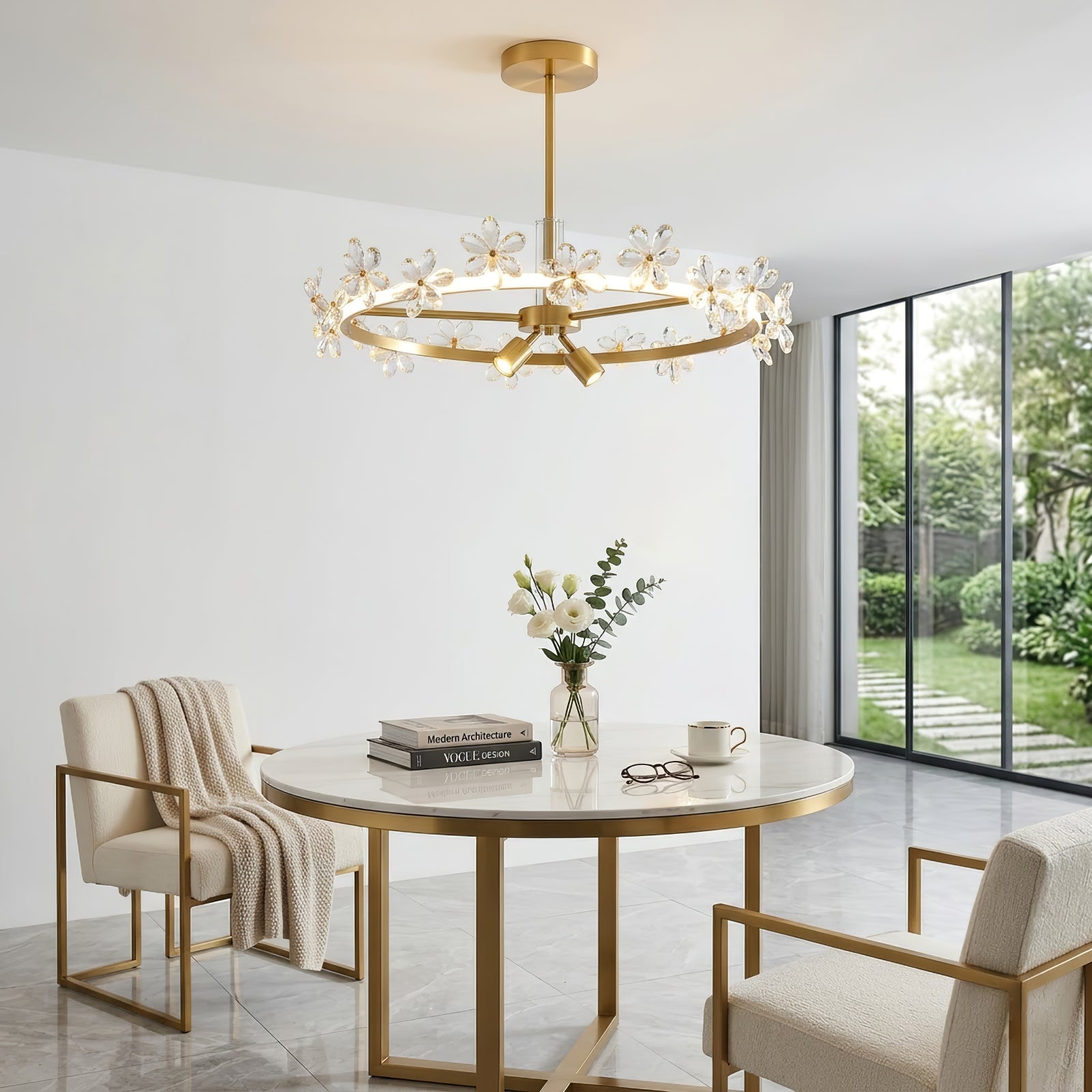 Circular Crystal Plum Blossom Ceiling Light | wildoxy