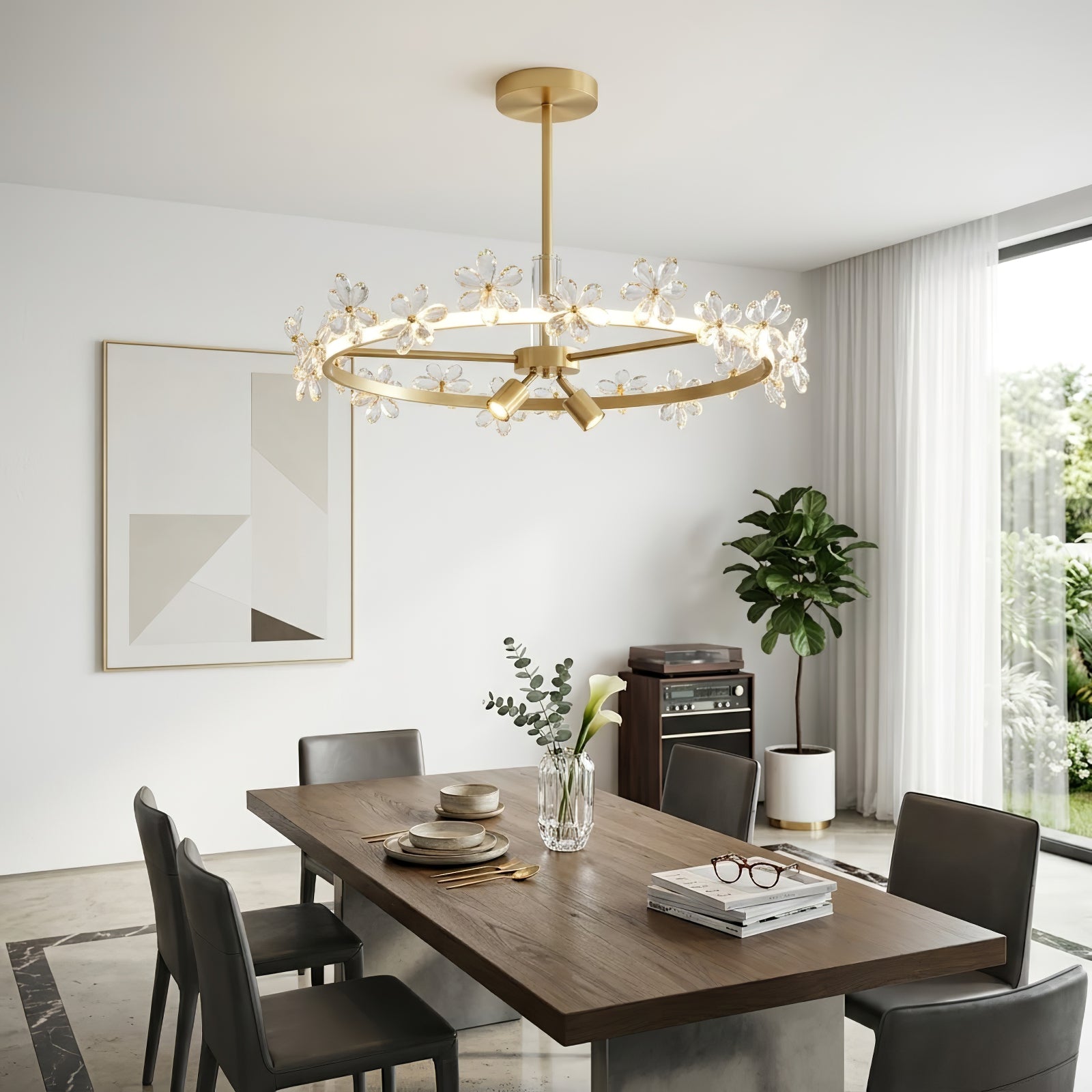 Circular Crystal Plum Blossom Ceiling Light | wildoxy
