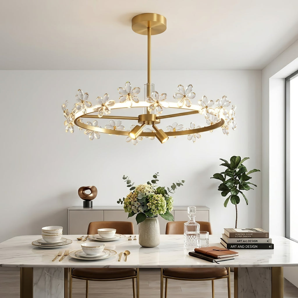 Circular Crystal Plum Blossom Ceiling Light | wildoxy