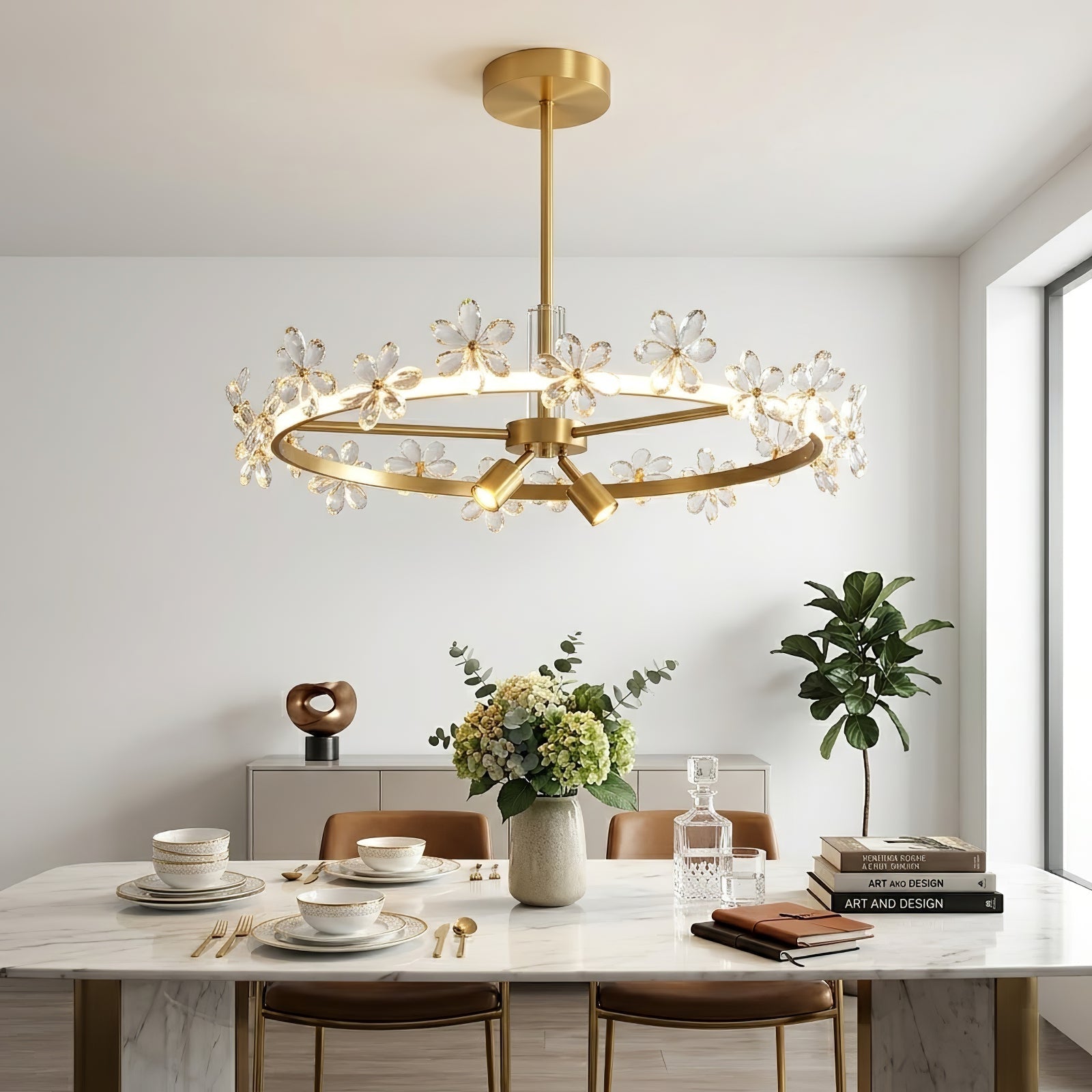 Circular Crystal Plum Blossom Ceiling Light | wildoxy