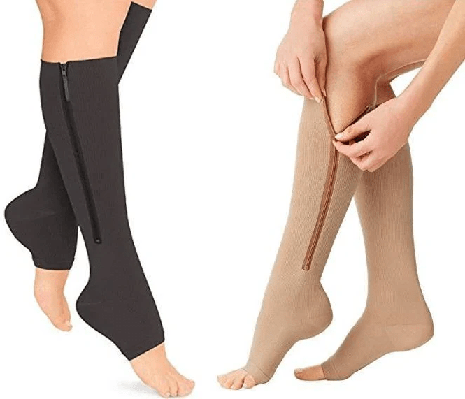CIRCULOFLEX 20-30 mmHg 着圧ソックス — ジッパー式オープントゥ仕様