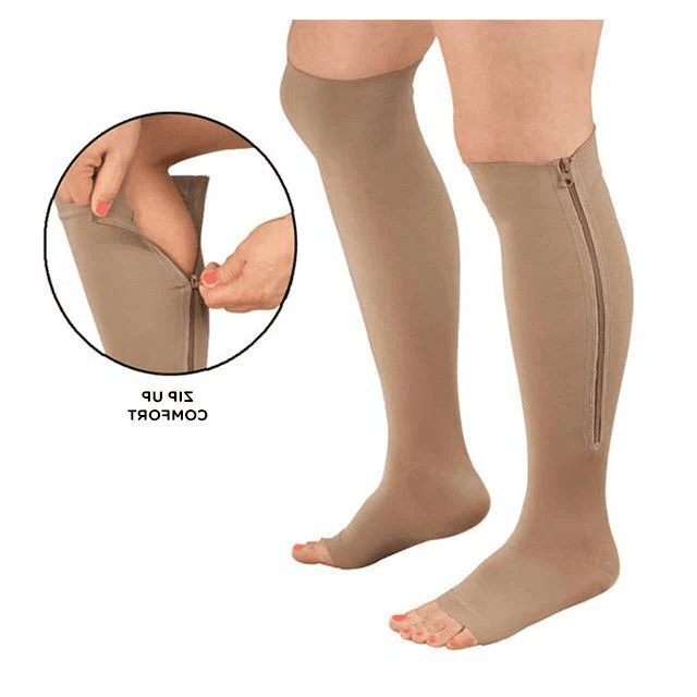 CIRCULOFLEX 20-30 mmHg 着圧ソックス — ジッパー式オープントゥ仕様