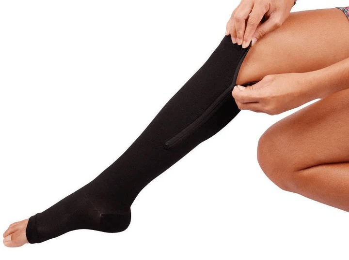 CIRCULOFLEX 20-30 mmHg 着圧ソックス — ジッパー式オープントゥ仕様