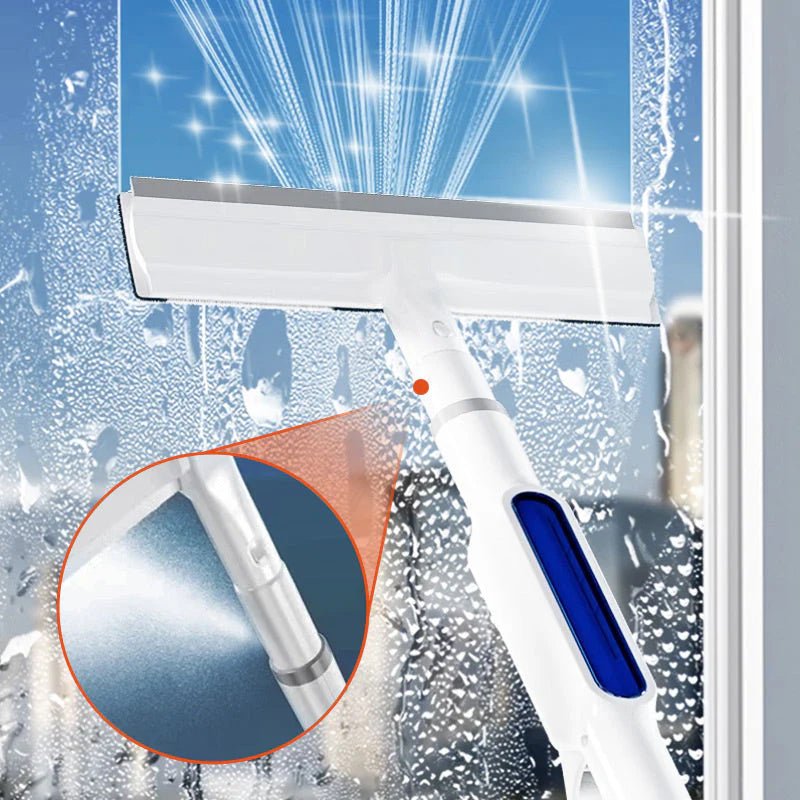 CleanView 3-In-1 Window Wiper — Microfiber Head, Built-In Spray, Streak-Free Finish