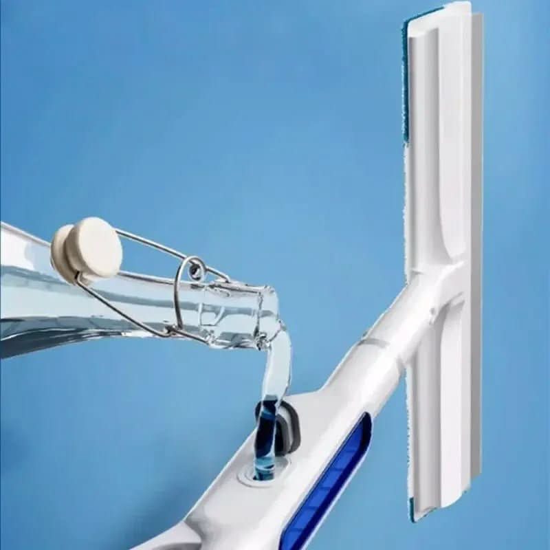 CleanView 3-In-1 Window Wiper — Microfiber Head, Built-In Spray, Streak-Free Finish