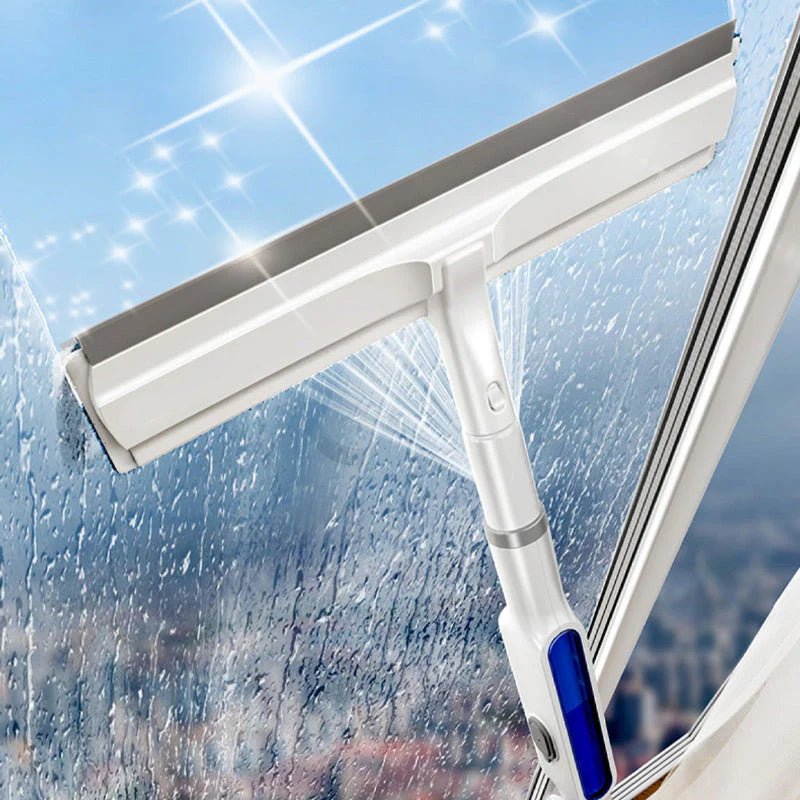 CleanView 3-In-1 Window Wiper — Microfiber Head, Built-In Spray, Streak-Free Finish
