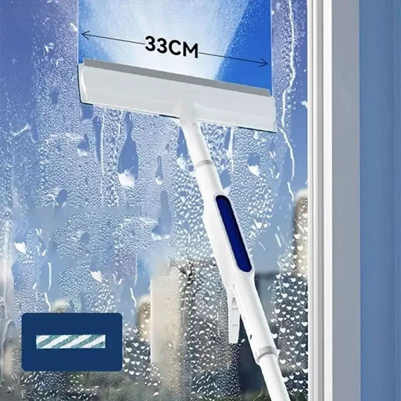 CleanView 3-In-1 Window Wiper — Microfiber Head, Built-In Spray, Streak-Free Finish