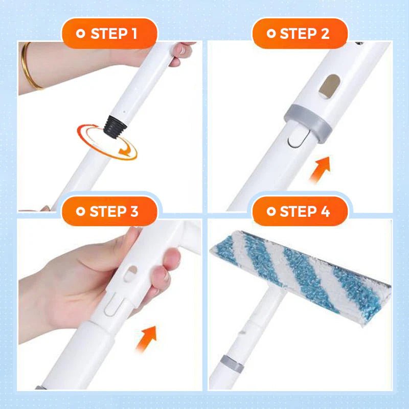CleanView 3-In-1 Window Wiper — Microfiber Head, Built-In Spray, Streak-Free Finish