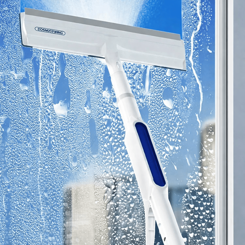 CleanView 3-In-1 Window Wiper — Microfiber Head, Built-In Spray, Streak-Free Finish