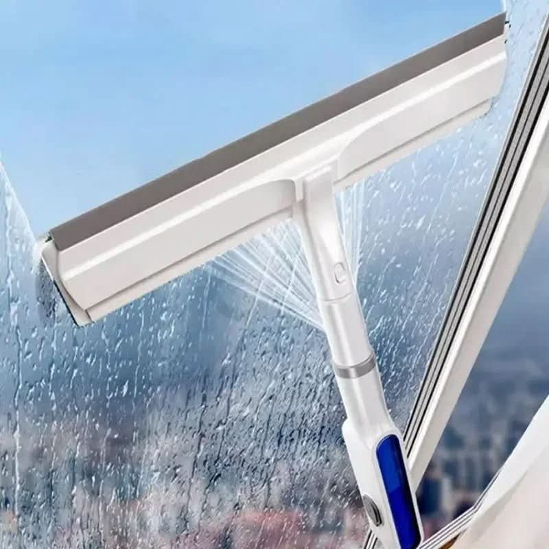 CleanView 3-In-1 Window Wiper — Microfiber Head, Built-In Spray, Streak-Free Finish
