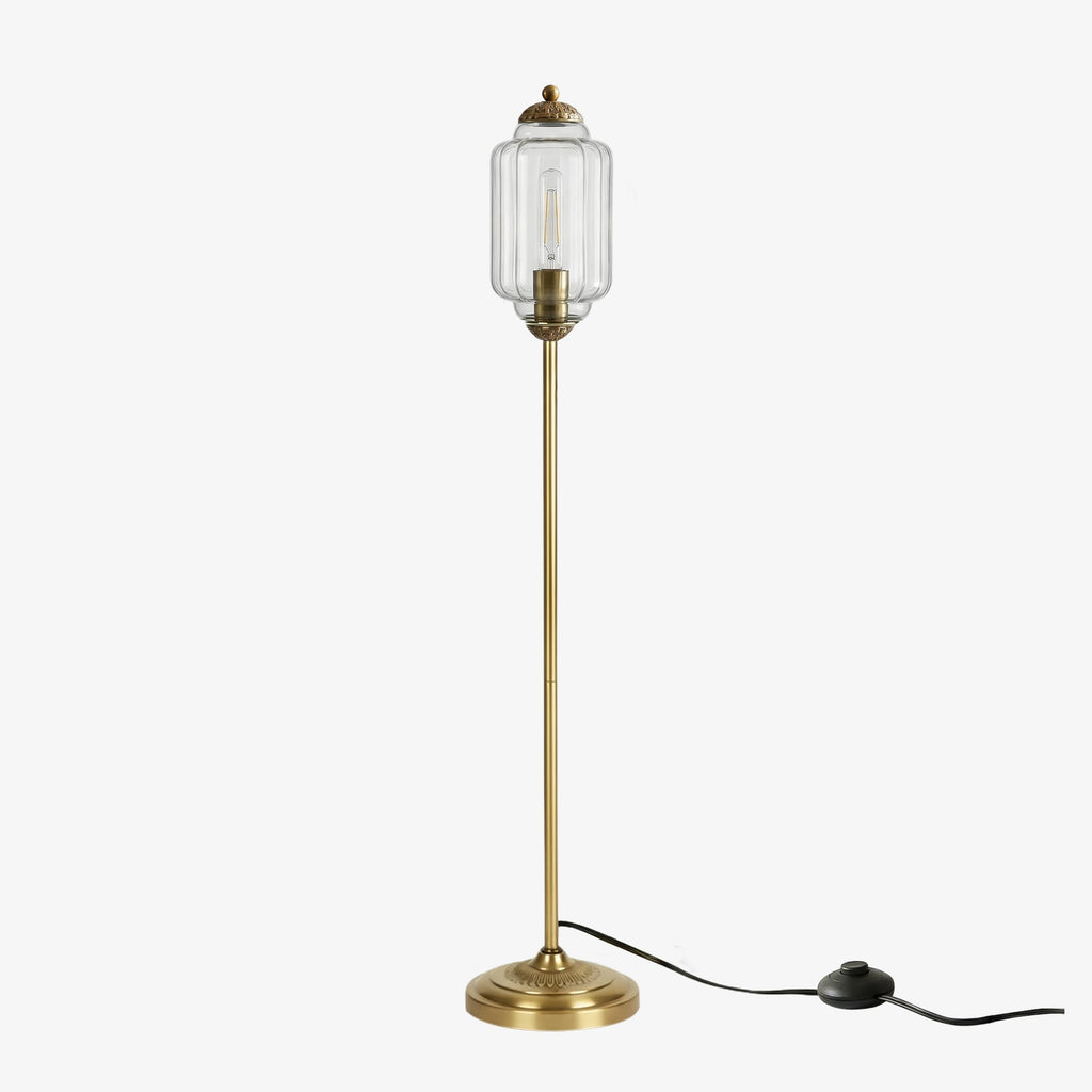 Glas-Stehlampe in Kürbisform — retro-inspirierter organischer Stil