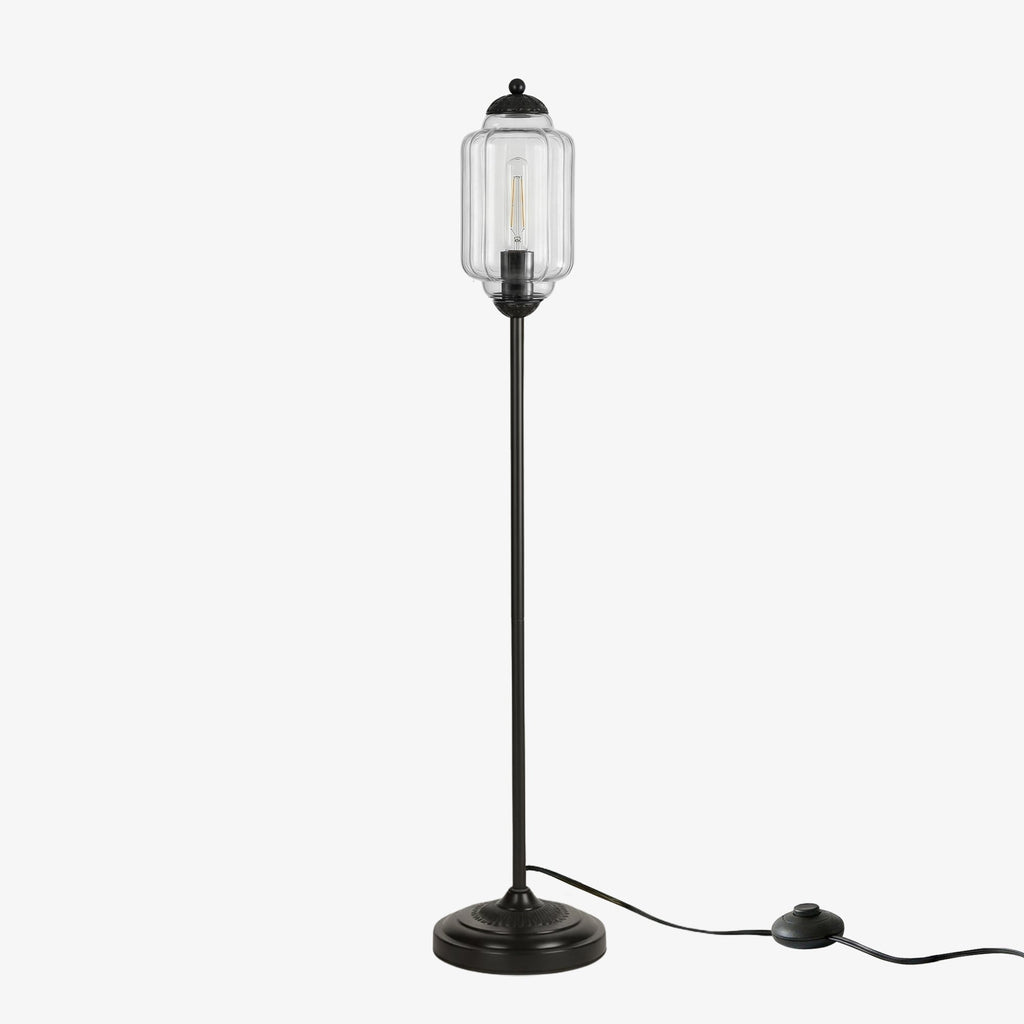 Glas-Stehlampe in Kürbisform — retro-inspirierter organischer Stil