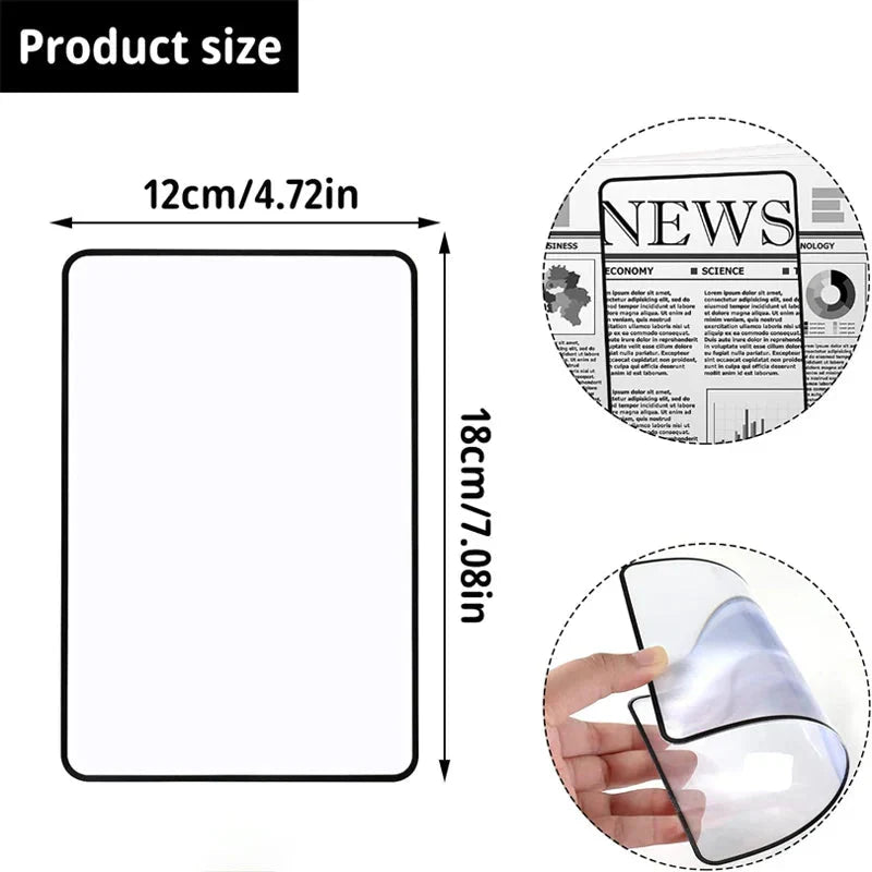 ClearPage Ultra-Thin A5 nagyító — 3X optikai lencse, hordozható karcsú kialakítás