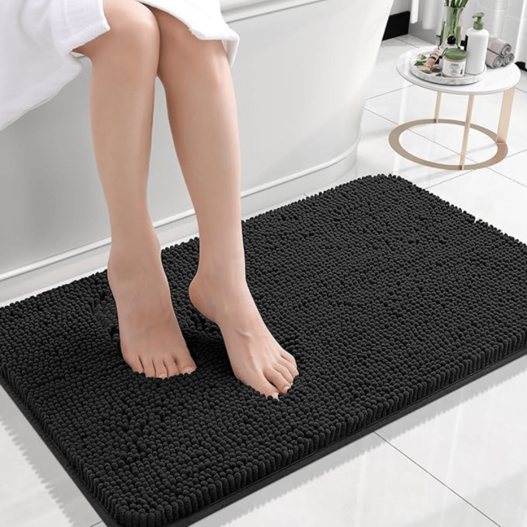 COMFÉRA Plush Chenille Bath Mat — Quick-Absorb Surface, Non-Slip Grip