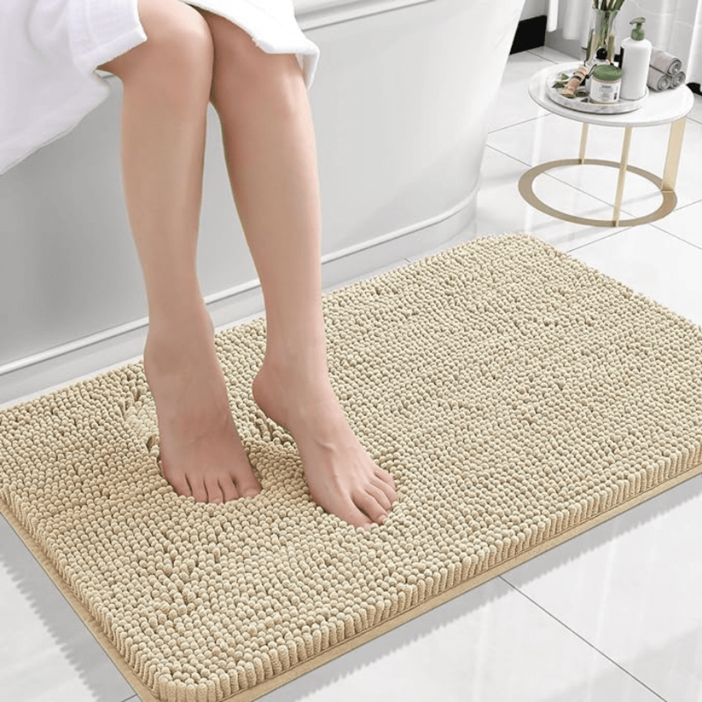 COMFÉRA Plush Chenille Bath Mat — Quick-Absorb Surface, Non-Slip Grip