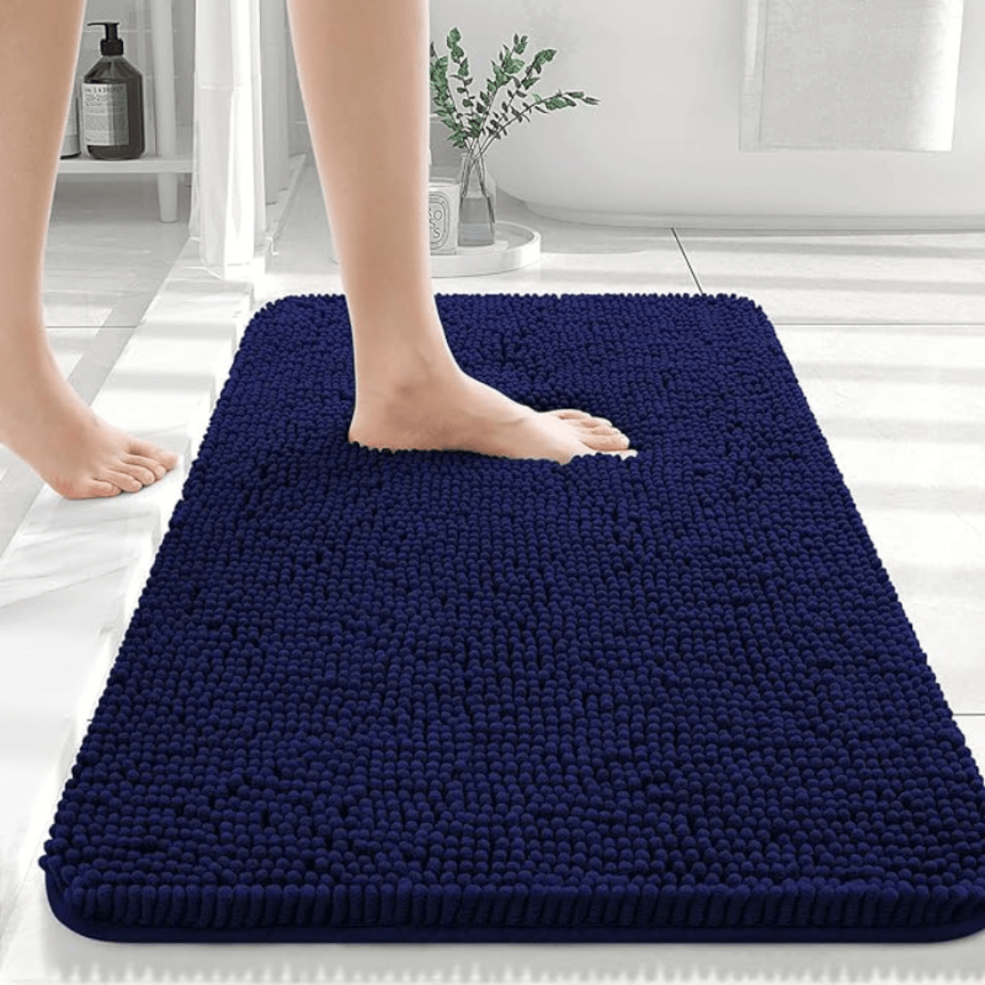 COMFÉRA Plush Chenille Bath Mat — Quick-Absorb Surface, Non-Slip Grip