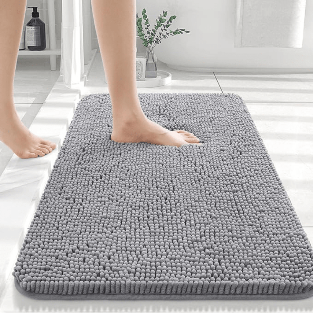 COMFÉRA Plush Chenille Bath Mat — Quick-Absorb Surface, Non-Slip Grip