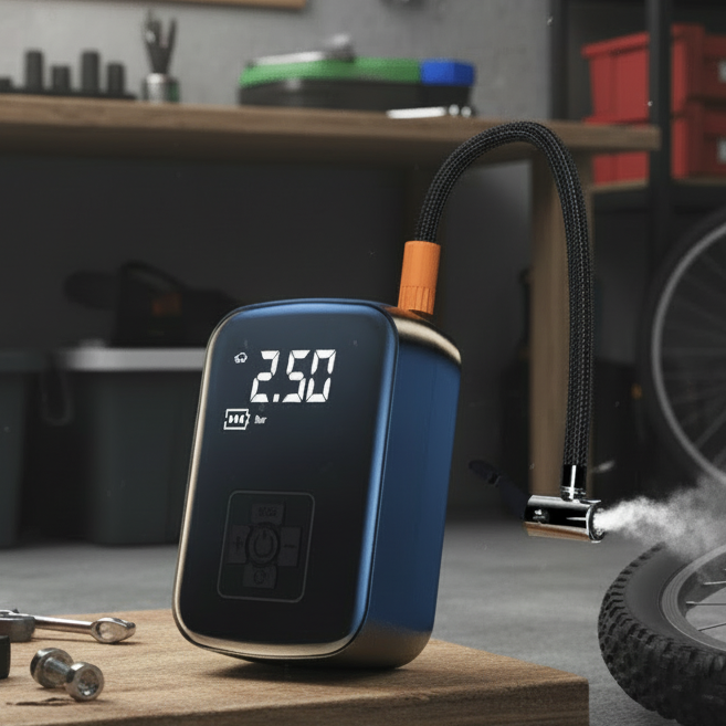 Kompaktní přenosná elektrická pumpa na vzduch — rychlé nafukování, spolehlivý výkon