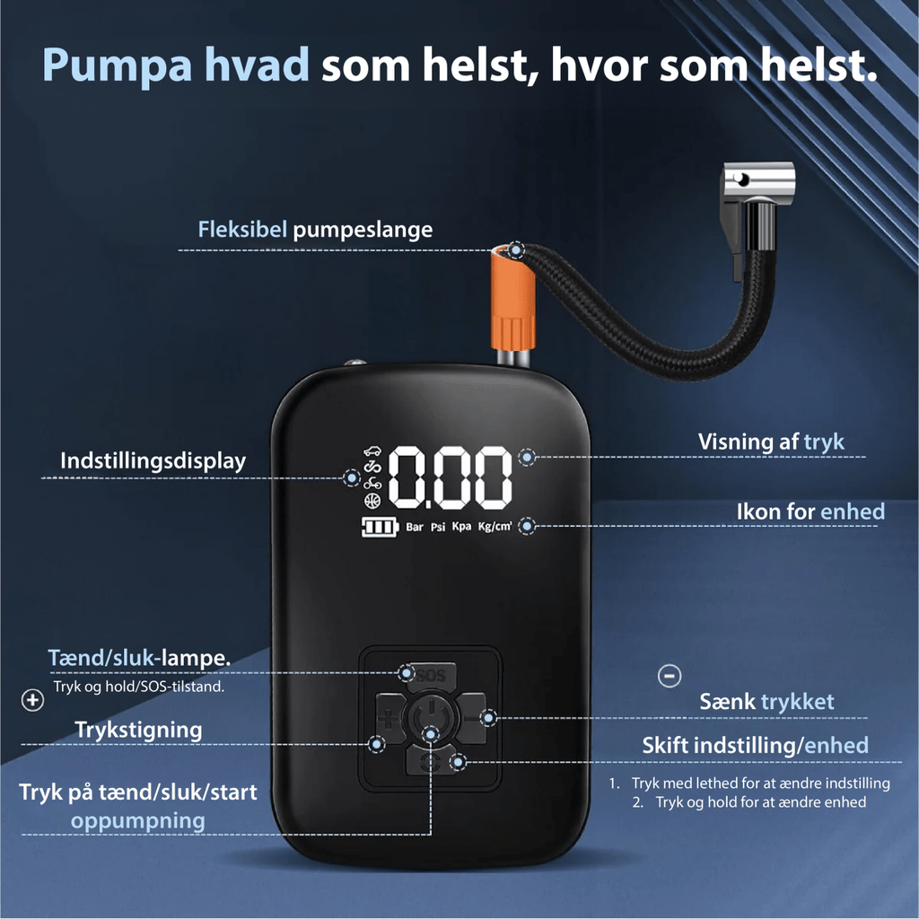 Kompaktní přenosná elektrická pumpa na vzduch — rychlé nafukování, spolehlivý výkon