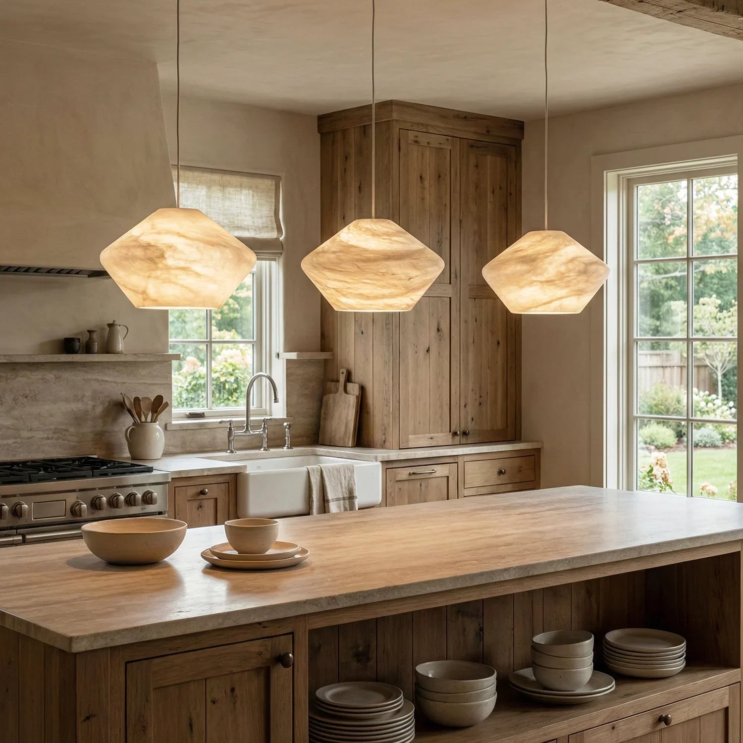Conical Minimalist Alabaster Pendant Lamp | wildoxy