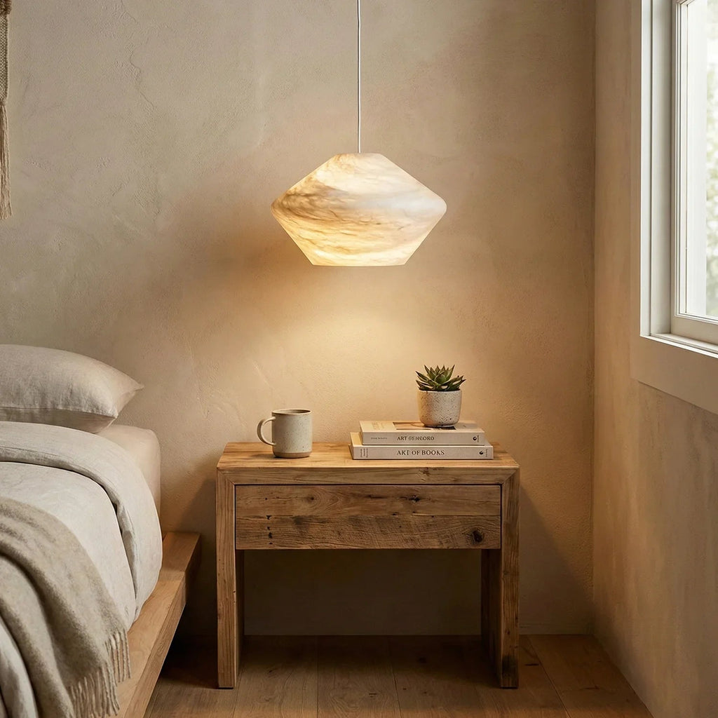 Conical Minimalist Alabaster Pendant Lamp | wildoxy