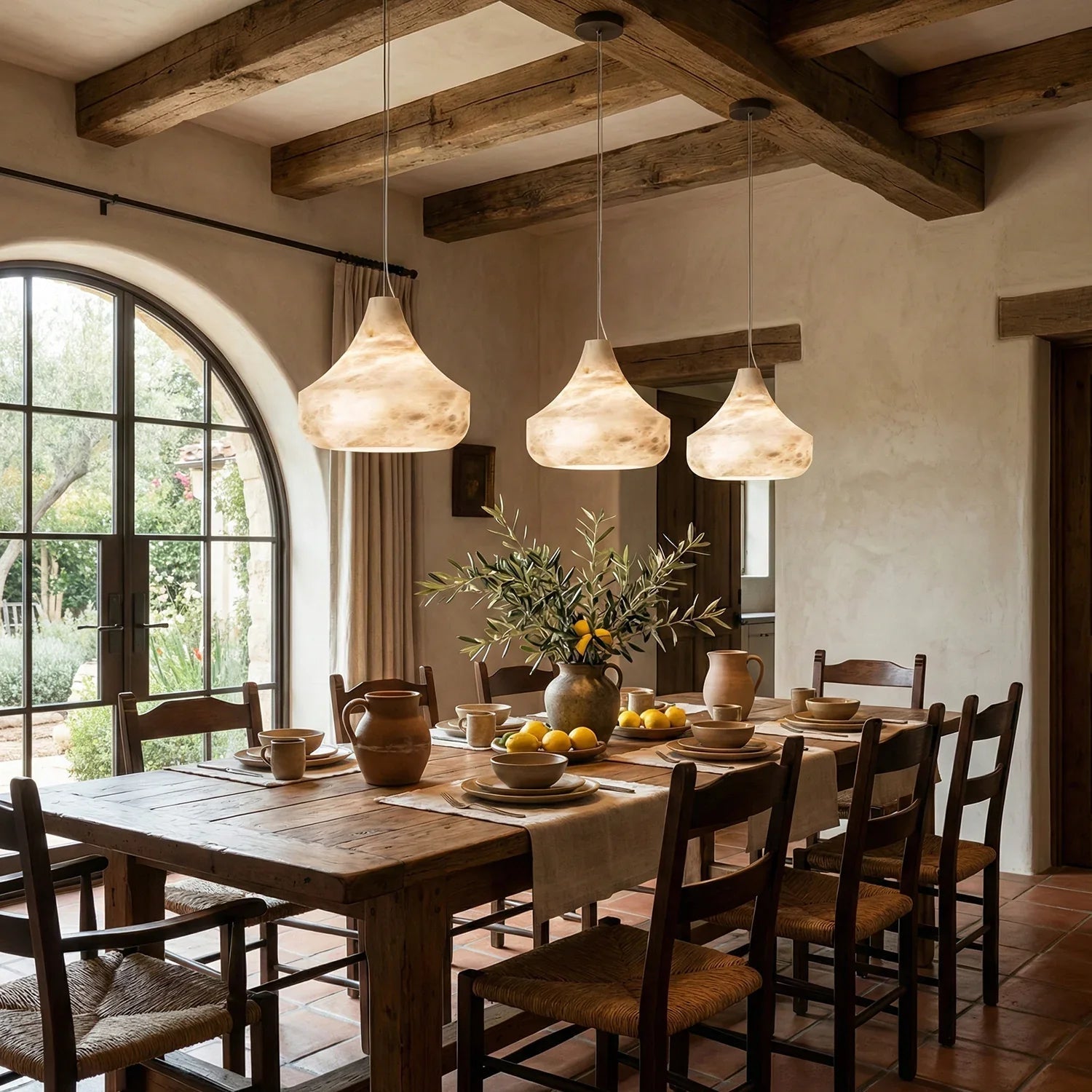 Conical Minimalist Alabaster Pendant Lamp | wildoxy