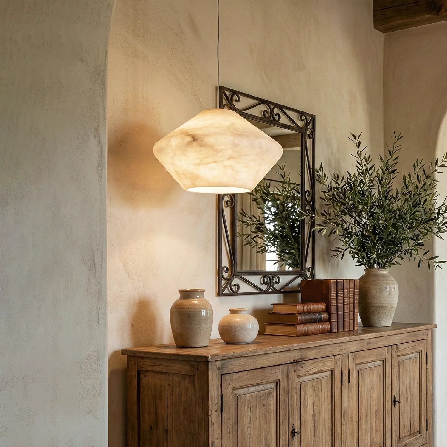 Conical Minimalist Alabaster Pendant Lamp | wildoxy