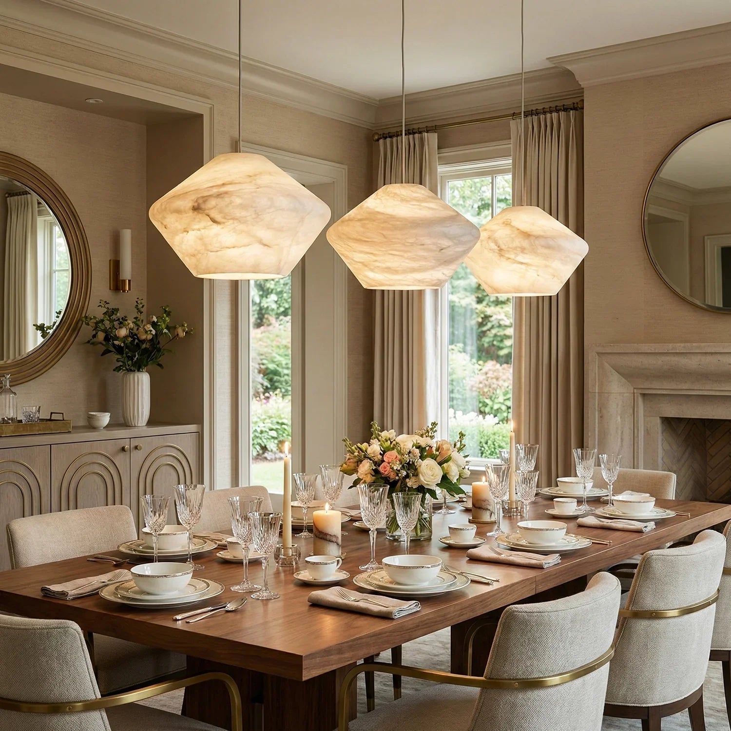 Conical Minimalist Alabaster Pendant Lamp | wildoxy