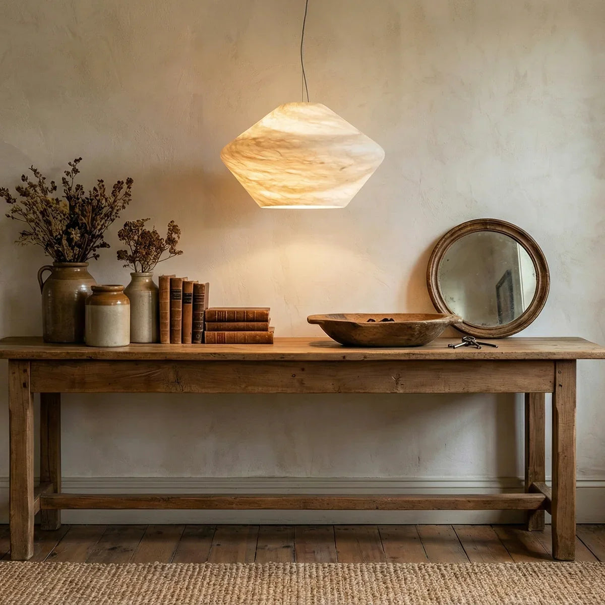 Conical Minimalist Alabaster Pendant Lamp | wildoxy