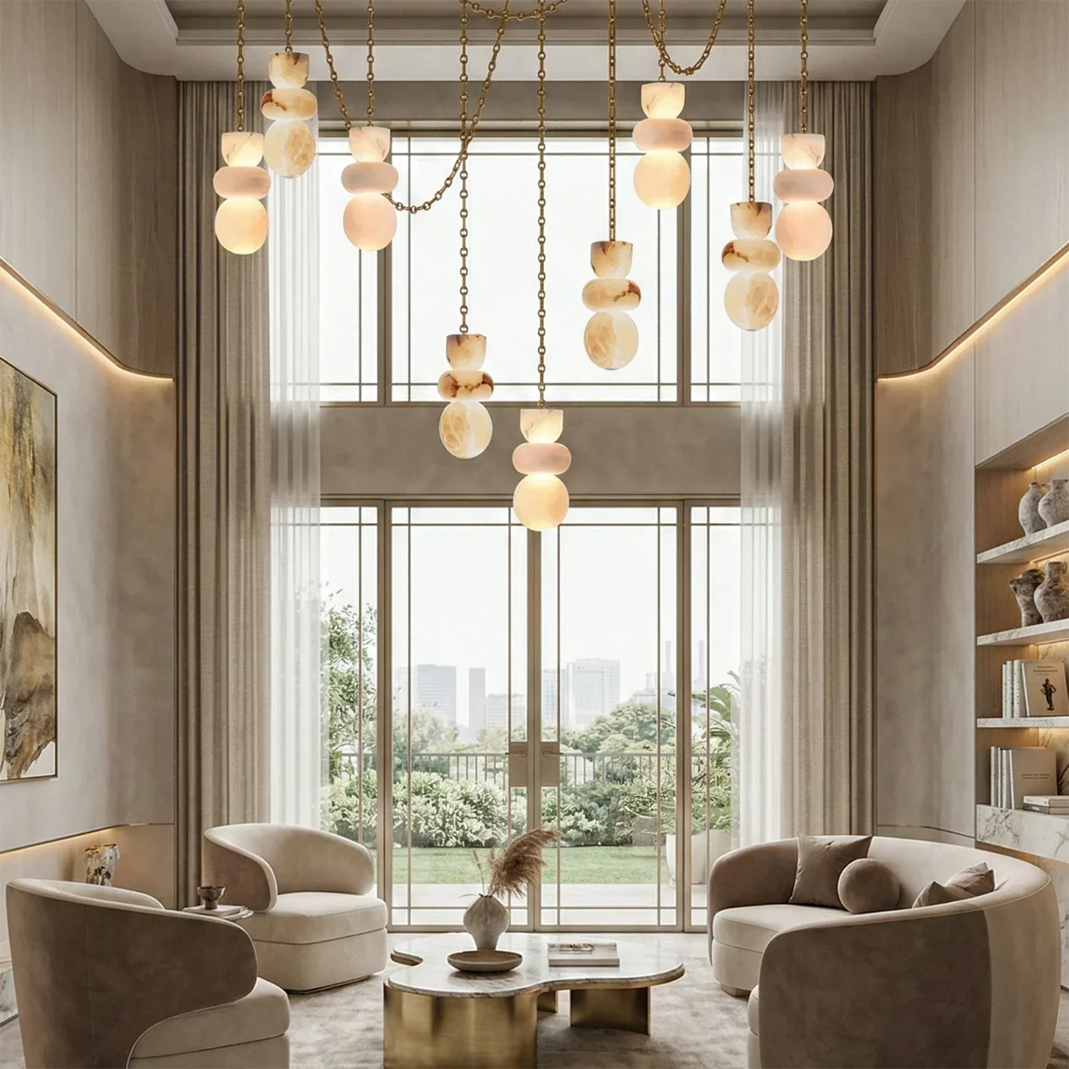 Lykka Alabaster Cluster Chandelier | wildoxy
