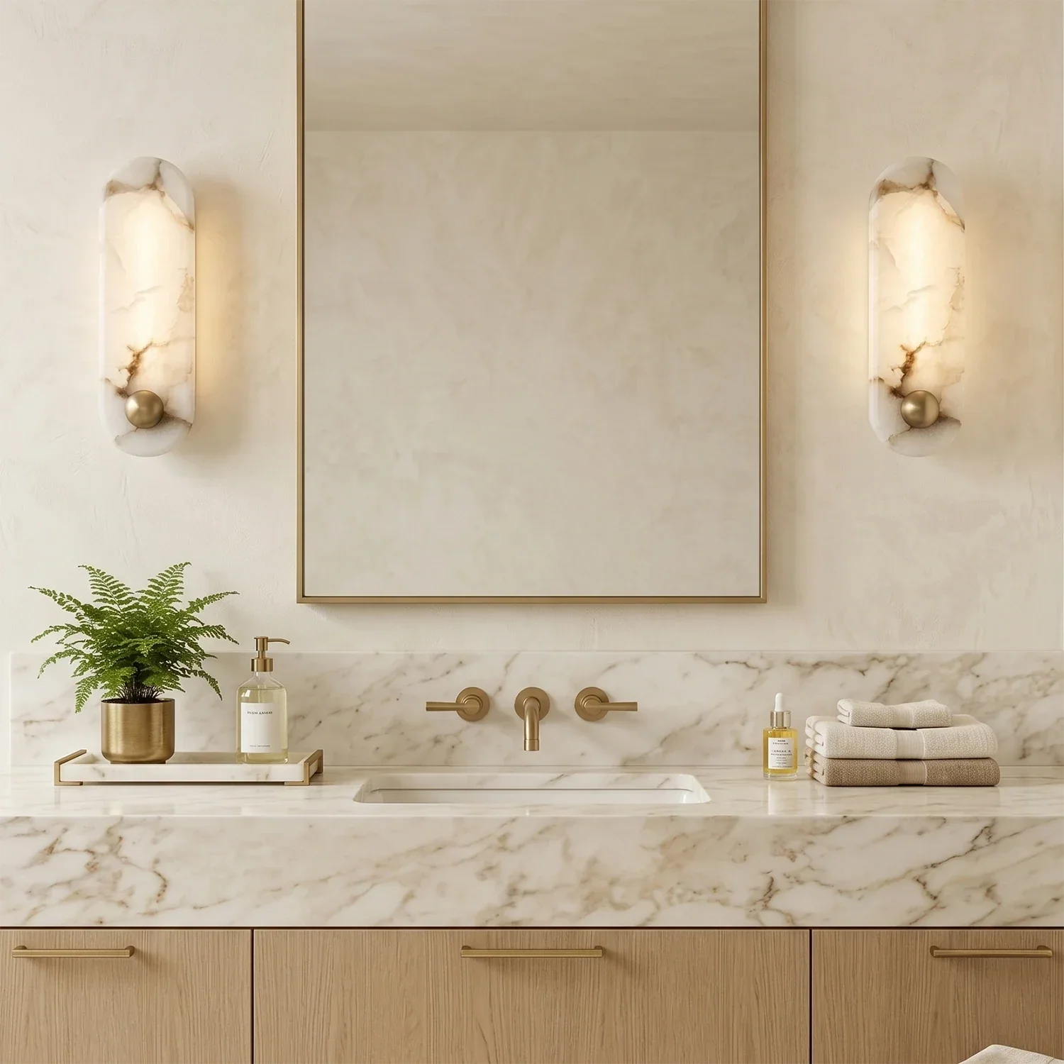 Contemporary Capsule Alabaster Wall Light | wildoxy
