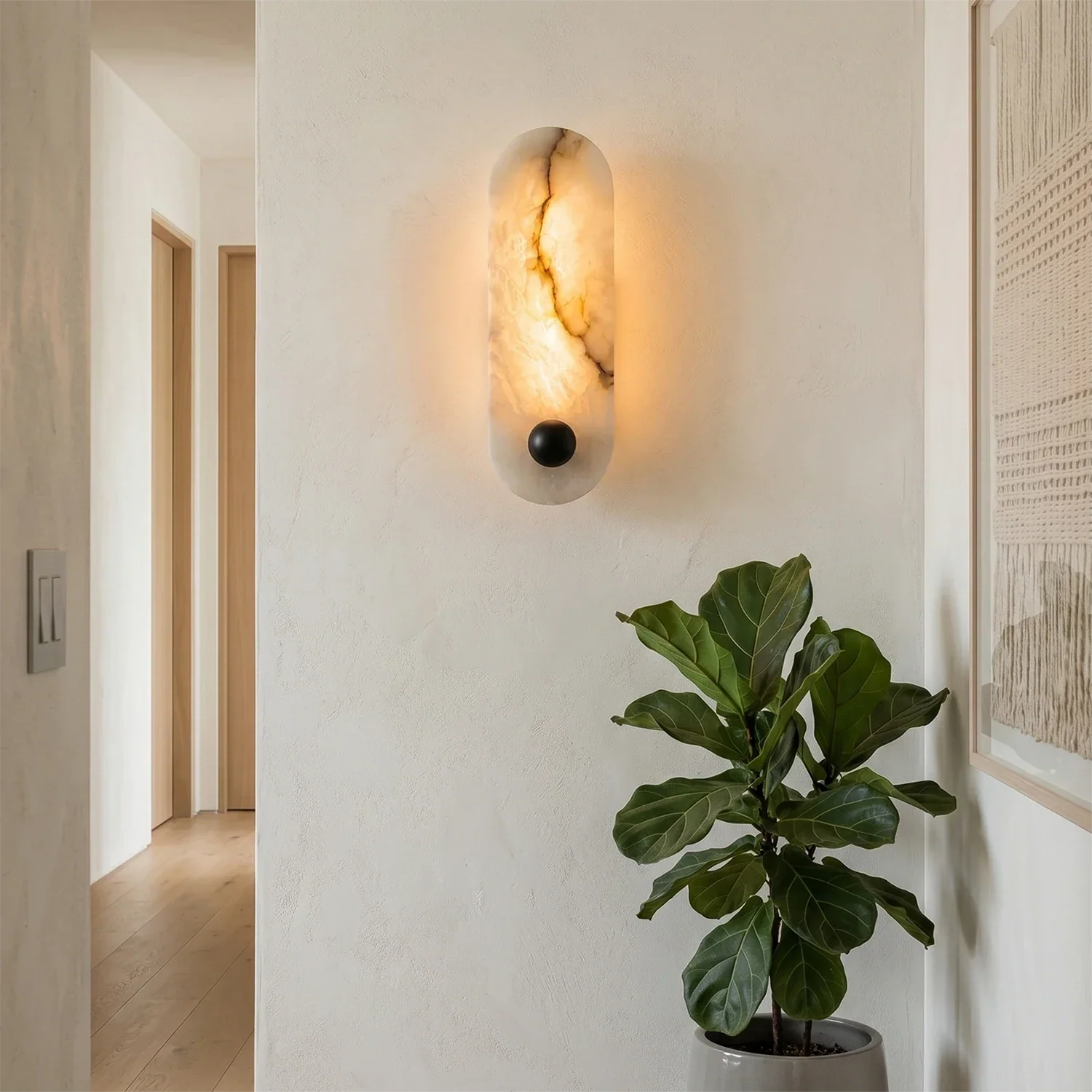 Contemporary Capsule Alabaster Wall Light | wildoxy