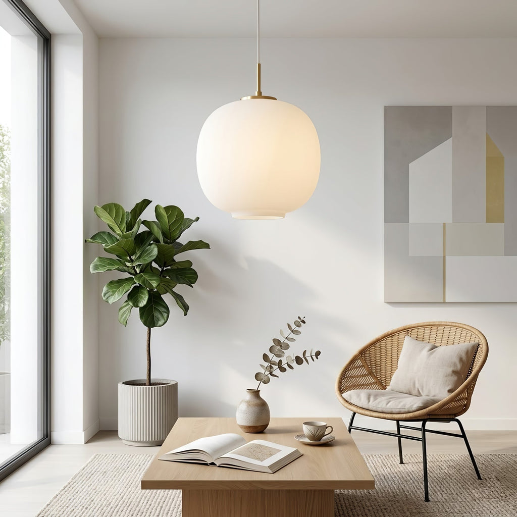 Contemporary Opal Glass Pendant Lamp | wildoxy