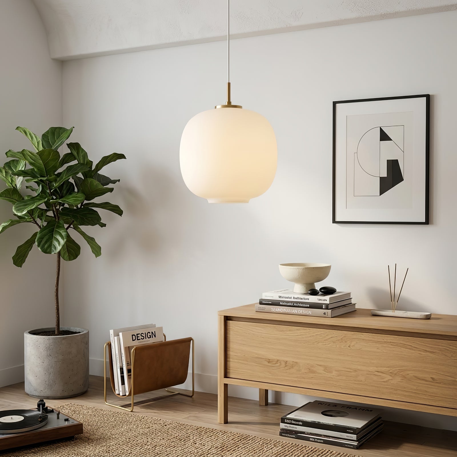 Contemporary Opal Glass Pendant Lamp | wildoxy