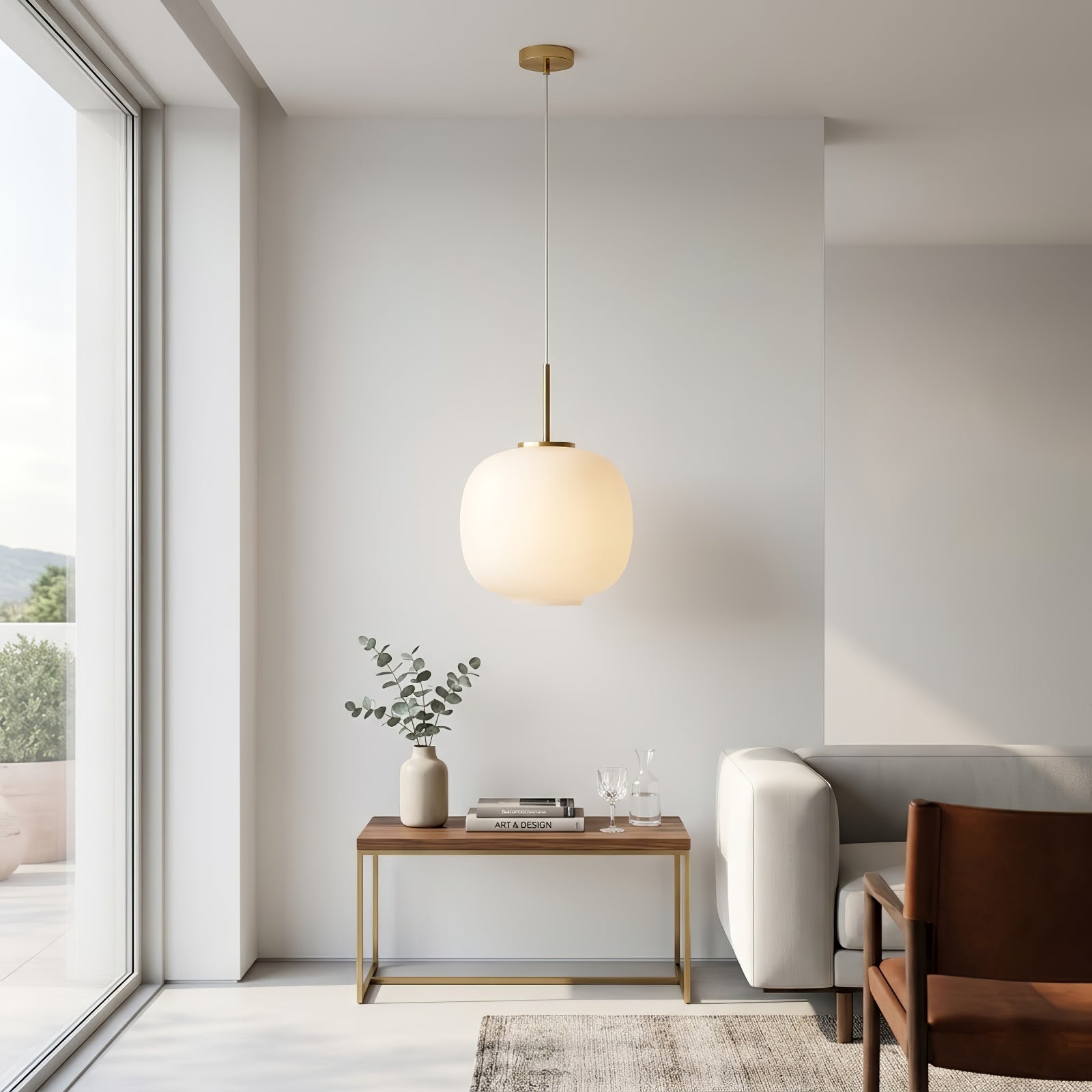 Contemporary Opal Glass Pendant Lamp | wildoxy