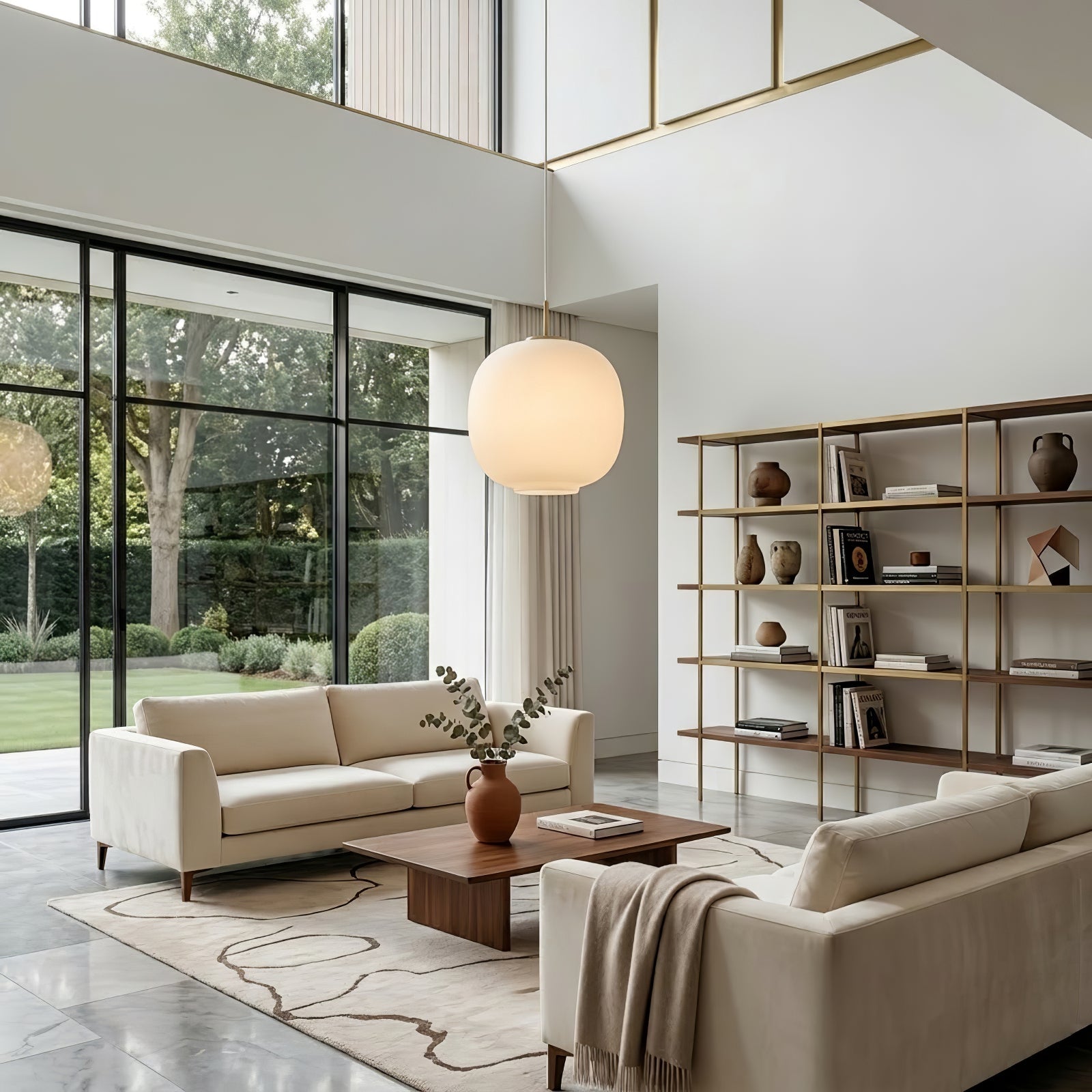 Contemporary Opal Glass Pendant Lamp | wildoxy