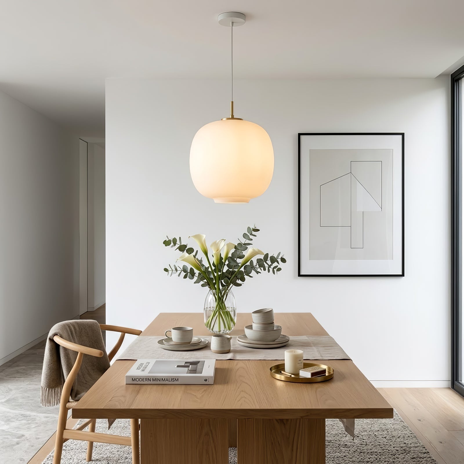 Contemporary Opal Glass Pendant Lamp | wildoxy