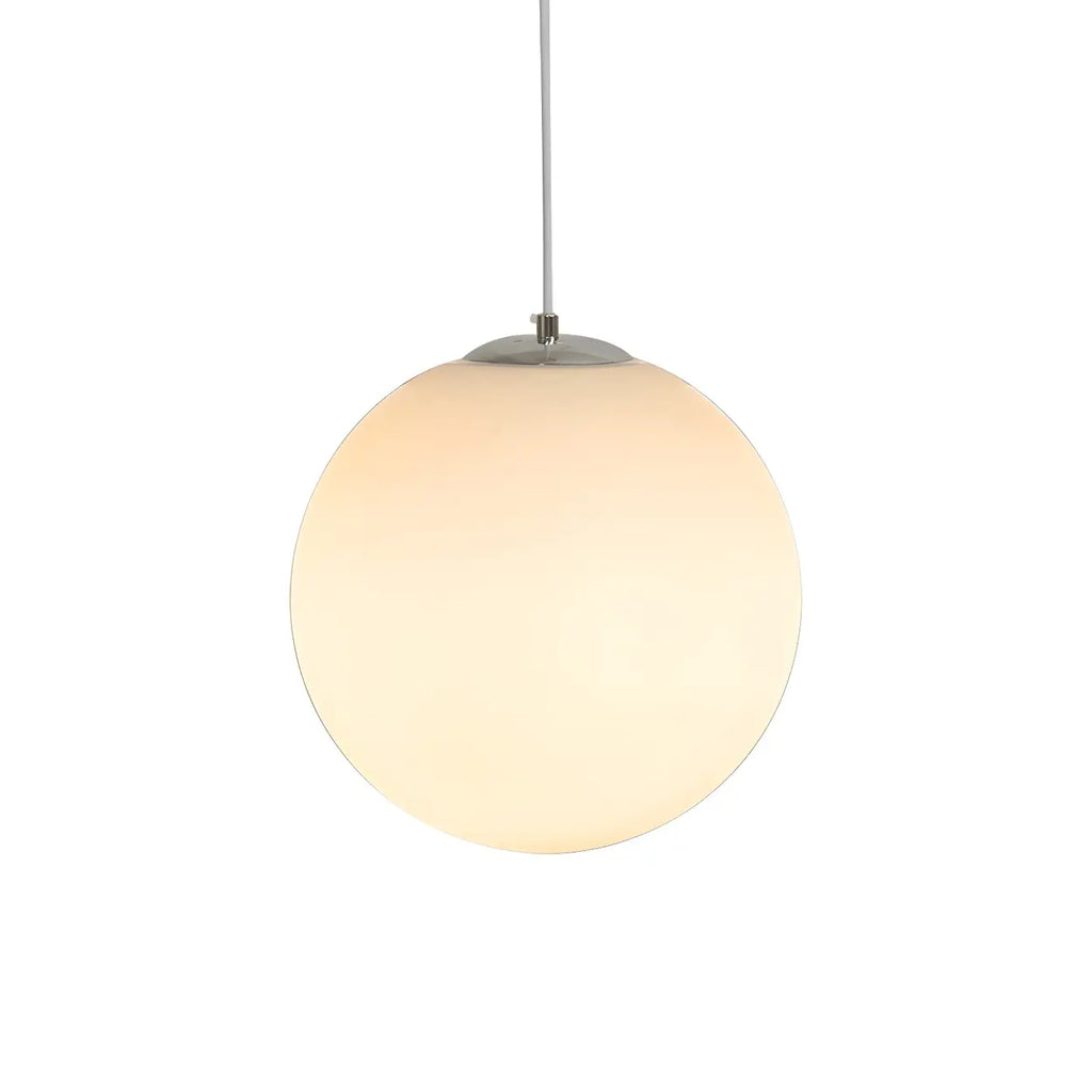 Lampă suspendată cu glob din sticlă albă – formă rotundă, mai multe dimensiuni
