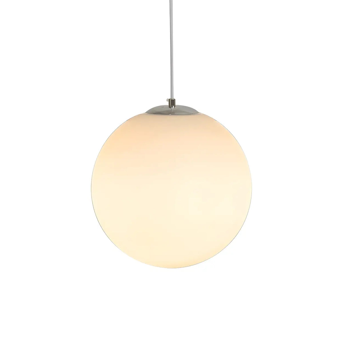 Lampă suspendată cu glob din sticlă albă – formă rotundă, mai multe dimensiuni