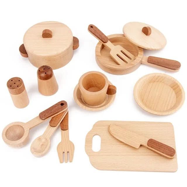 Cook’nTimber Tree Trunk Style Wooden Kitchen — Durable Wood Construction, Natural Finish