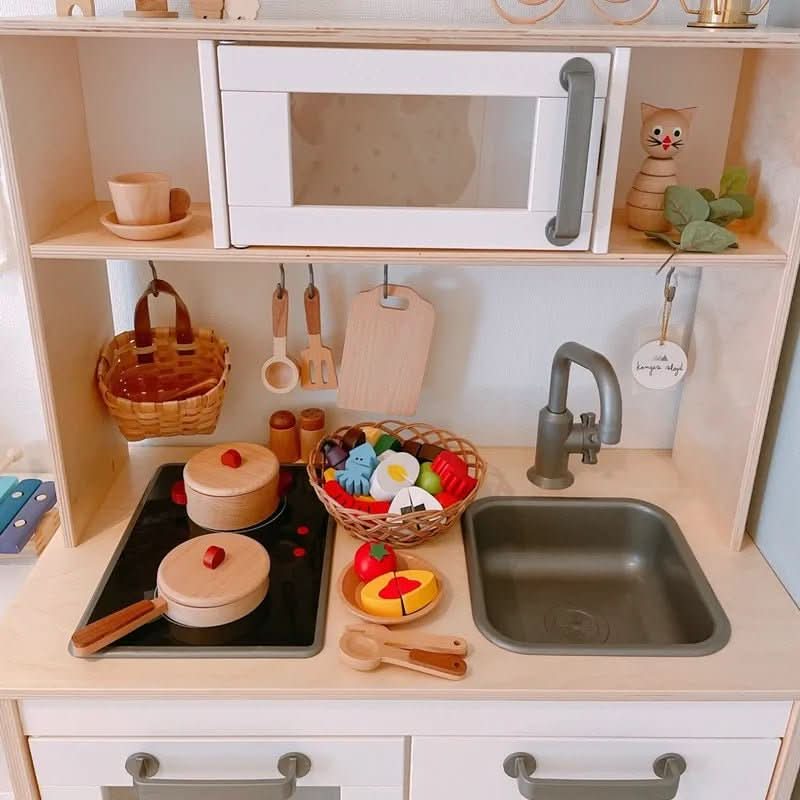 Cook’nTimber Tree Trunk Style Wooden Kitchen — Durable Wood Construction, Natural Finish