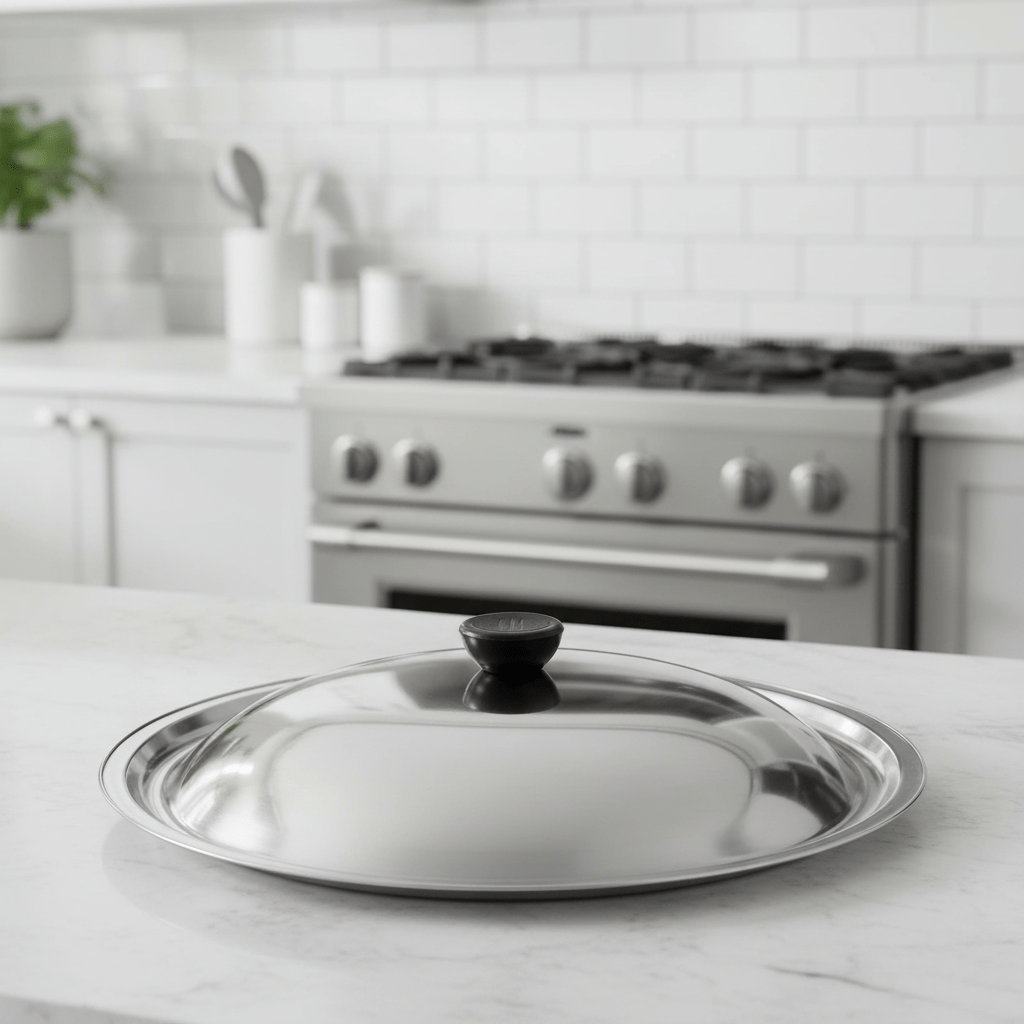 CookShield Stainless Steel Universal Lid — Compatible Fit for Pans and Woks