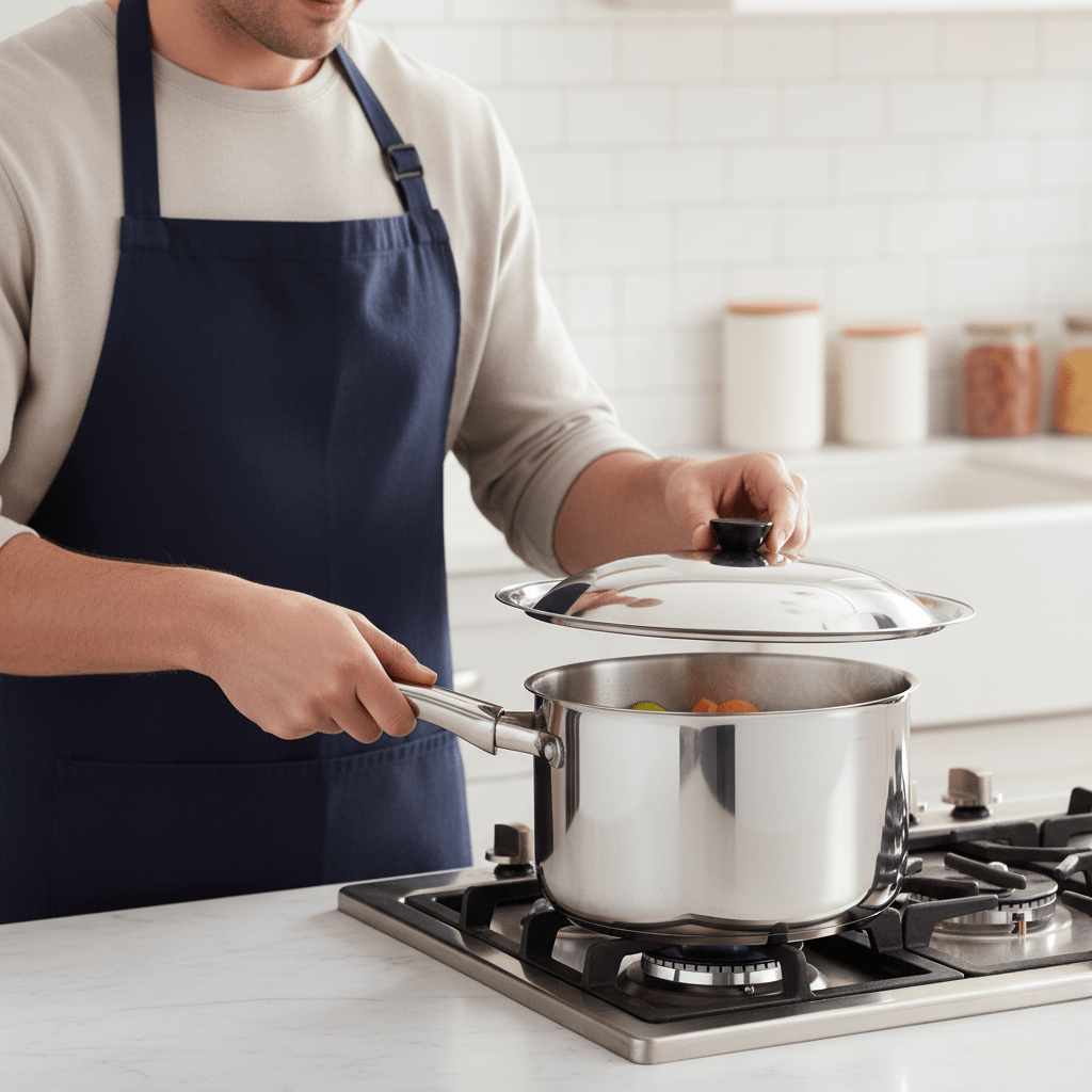 CookShield Stainless Steel Universal Lid — Compatible Fit for Pans and Woks
