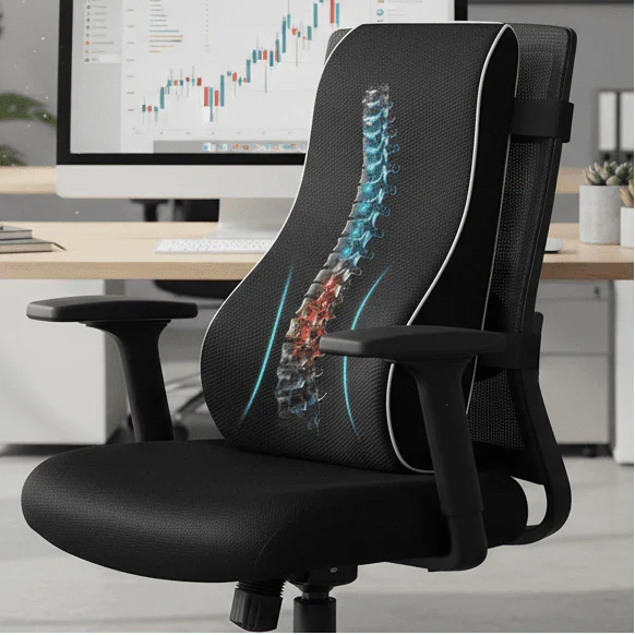 CoreSpine Memory Foam Back Support Pillow — Ergonomic Spine Contour, Adaptive Lumbar Shape